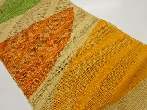 紗紬抽象模様織出し名古屋帯